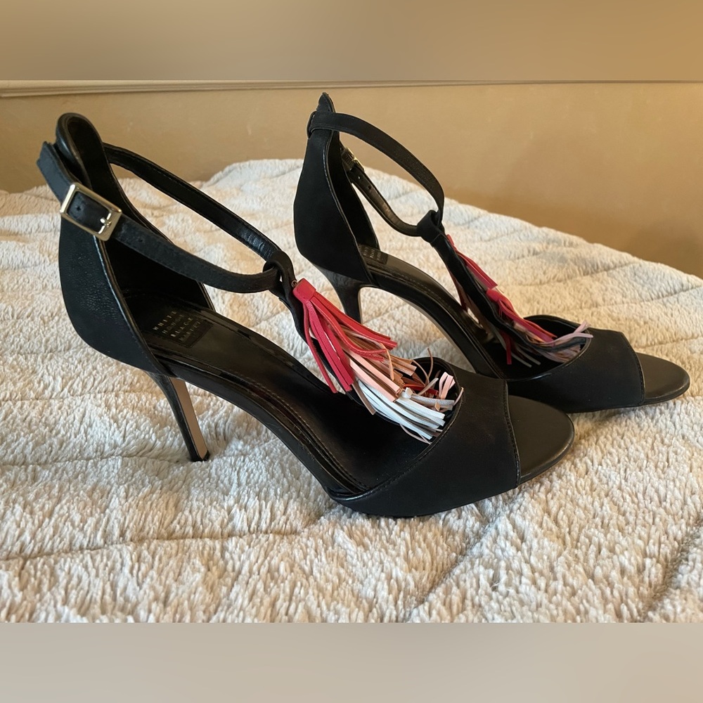 White House Black Market Ankle Strap Tassel Dressy Sandals